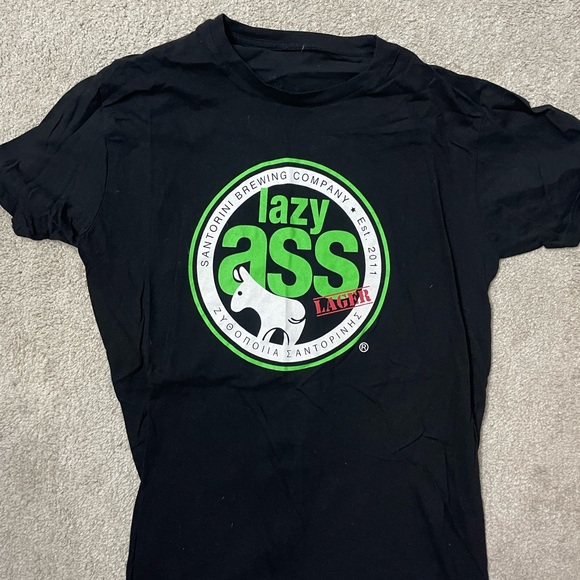 ‘Lazy Ass Lager’ Greek Beer Graphic T-Shirt - Picture 1 of 1
